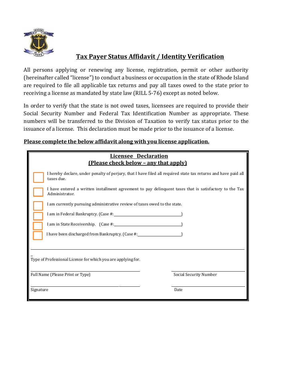 License Occupational Application - Rhode Island, Page 2