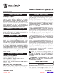 Form PA-40 W-2 RW Pa W-2 Reconciliation Worksheet - Pennsylvania, Page 3