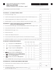 Form RI-1040 Resident Individual Income Tax Return - Rhode Island, Page 3