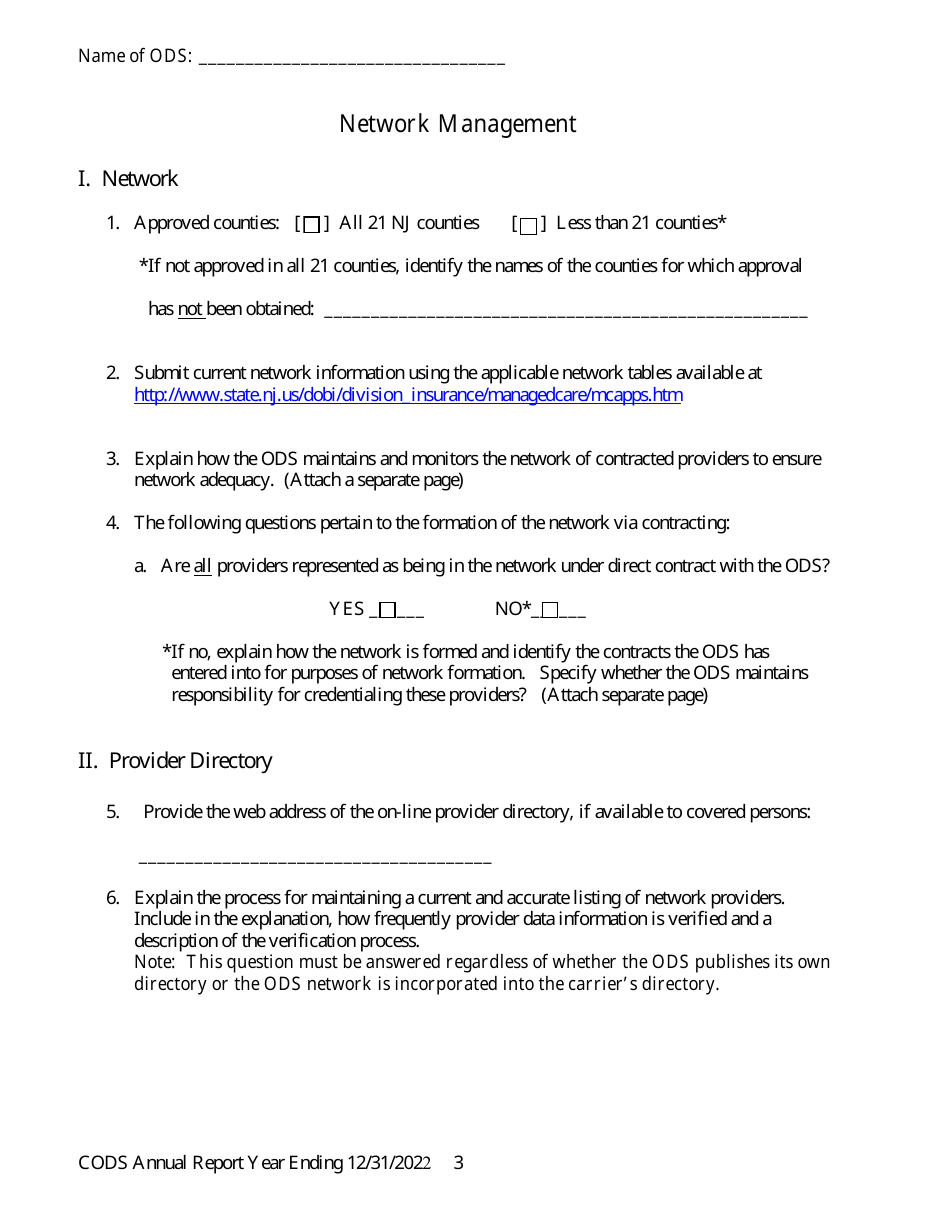 Certified Organized Delivery System (Ods) Annual Report - New Jersey, Page 4