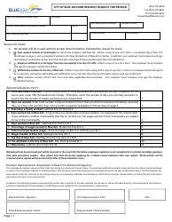 Document preview: Non-resident Request for Refund - City of Blue Ash, Ohio