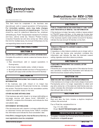 Form REV-1706 Business/Account Cancellation Form - Pennsylvania, Page 3