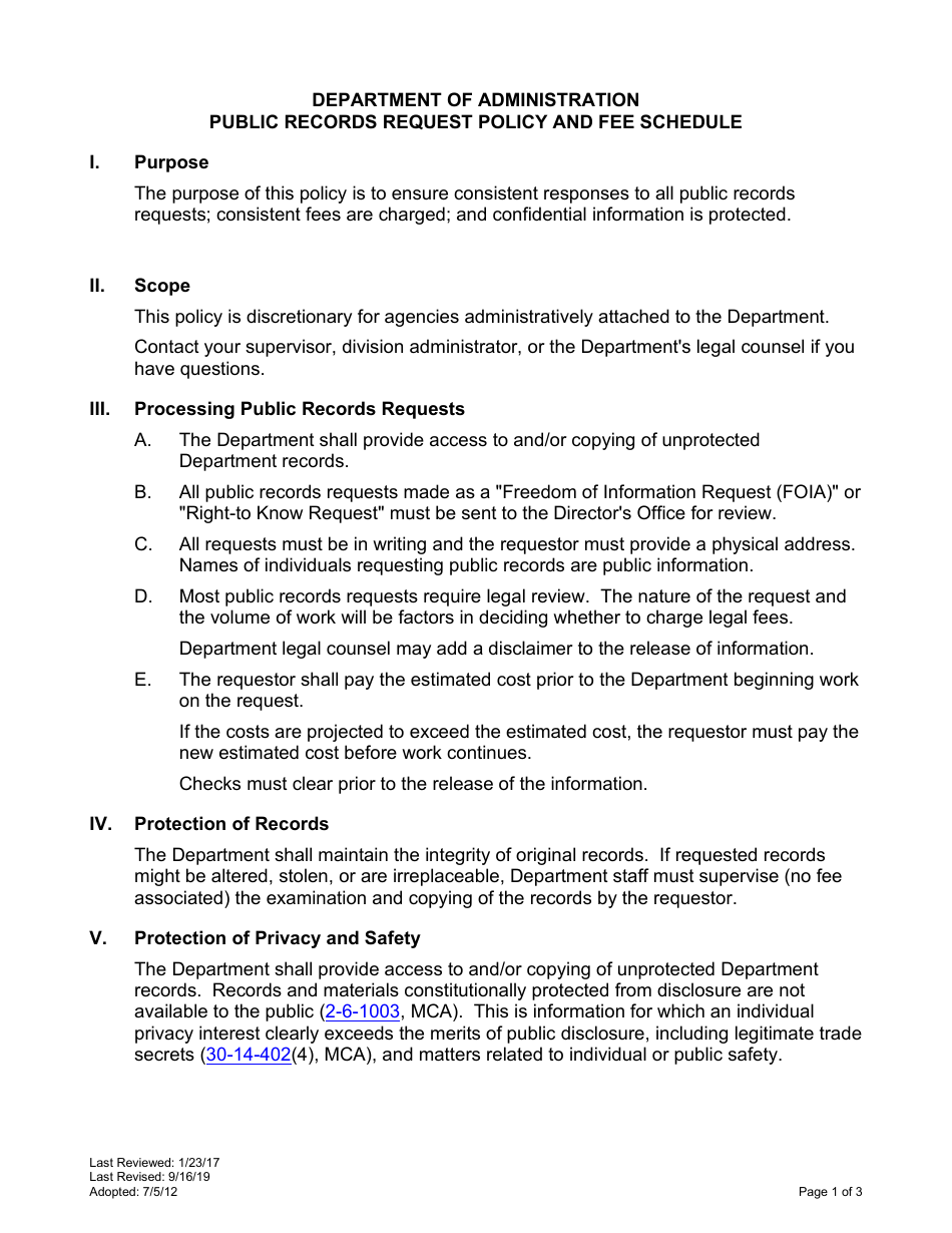 Public Record Request - Montana, Page 2