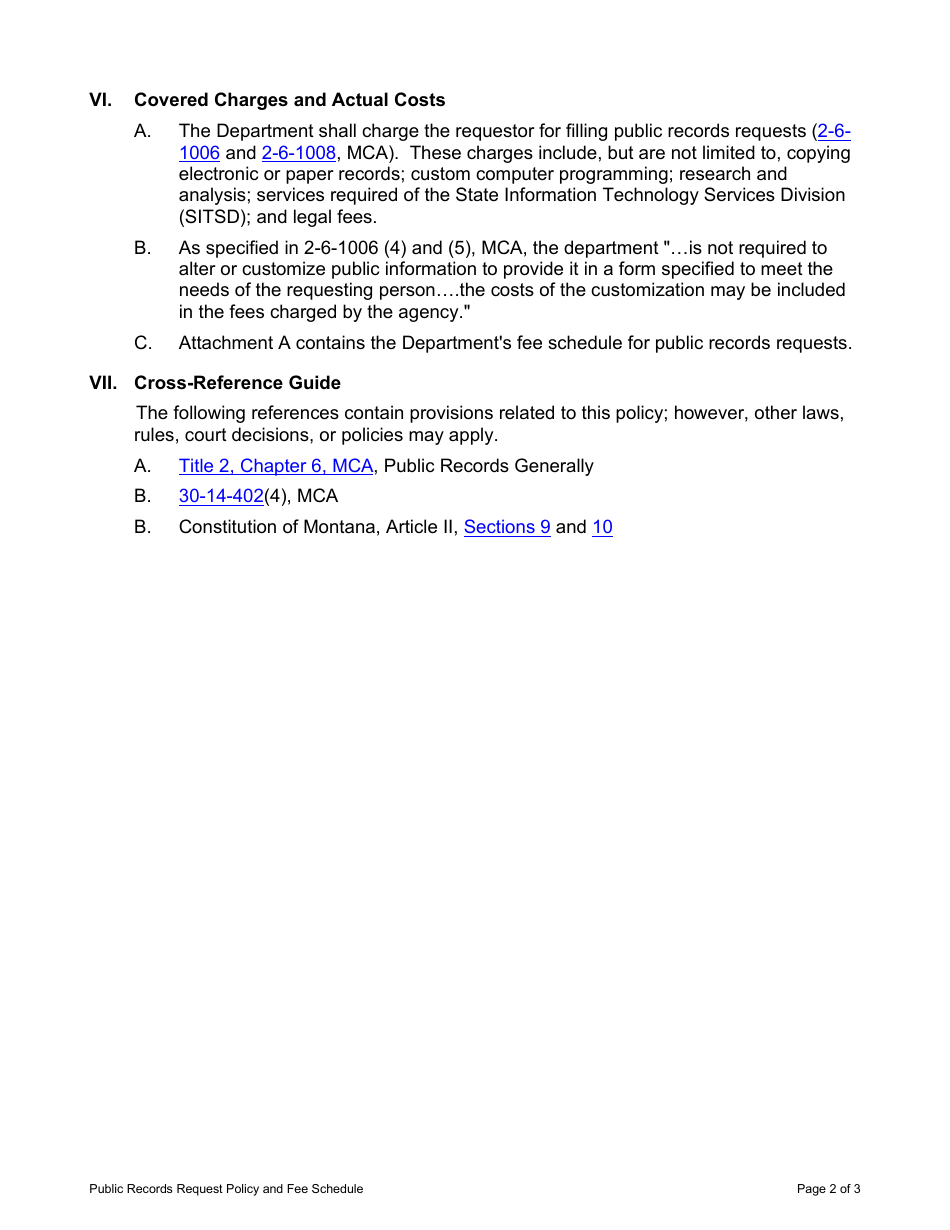 Public Record Request - Montana, Page 3