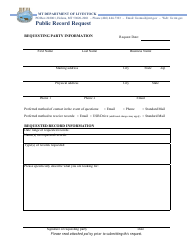 Document preview: Public Record Request - Montana