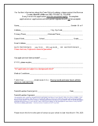 Teen Police Academy Application - Monroe County, New York, Page 2