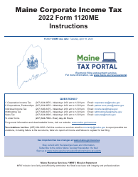Instructions for Form 1120ME Maine Corporate Income Tax Return - Maine