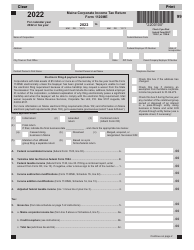 Document preview: Form 1120ME Maine Corporate Income Tax Return - Maine