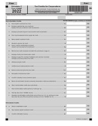 Form 1120ME Schedule C Tax Credits for Corporations - Maine