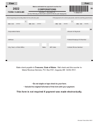 Document preview: Form 1120ES-ME Maine Estimated Tax Payment Voucher for Corporations - Maine, 2022