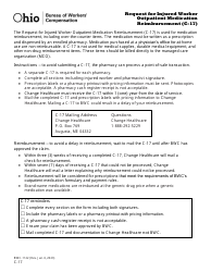 Form C-17 (BWC-1122) Request for Injured Worker Outpatient Medication Reimbursement - Ohio