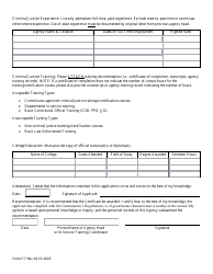 Form F-7 Application for Award of Criminal Justice Certificate - North Carolina, Page 2