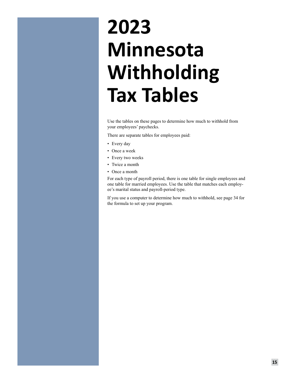 Minnesota Income Tax Withholding Instruction Booklet - Minnesota, Page 15