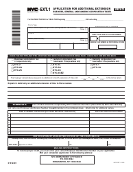 Form NYC-EXT.1 Application for Additional Extension - Business, General and Banking Corporation Taxes - New York City