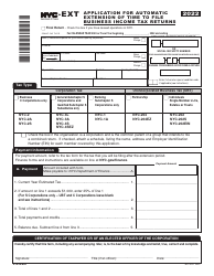 Document preview: Form NYC-EXT Application for Automatic Extension of Time to File Business Income Tax Returns - New York City, 2022