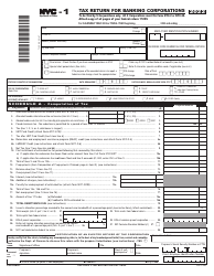 Document preview: Form NYC-1 Tax Return for Banking Corporations - New York City, 2022