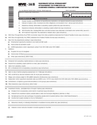 Form NYC-3A/B Subsidiary Detail Spreadsheet Attachment to Form Nyc-3a Combined General Corporation Tax Return - New York City