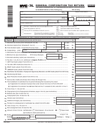 Document preview: Form NYC-3L General Corporation Tax Return - New York City, 2022
