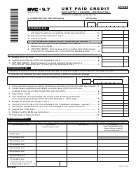 Form NYC-9.7 Ubt Paid Credit - Subchapter S General Corporations - New York City