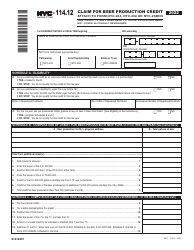 Document preview: Form NYC-114.12 Claim for Beer Production Credit - New York City, 2022