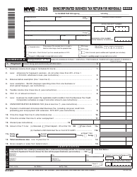 Form NYC-202S Unincorporated Business Tax Return for Individuals - New York City