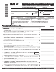 Form NYC-204 Unincorporated Business Tax Return for Partnerships (Including Limited Liability Companies) - New York City