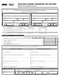 Document preview: Form NYC-TCLT Taxicab License Transfer Tax Return - New York City, 2022