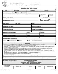 Document preview: Form REC503 Alarm Permit Application - City of Citrus Heights, California