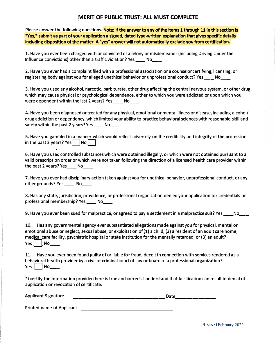 Application for Approval as a Kansas Certified Peer Specialist in Training - Kansas, Page 3