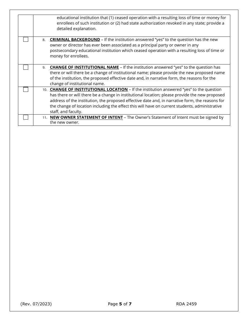 Application for Change of Ownership and Request for Provisional Authorization - Tennessee, Page 5