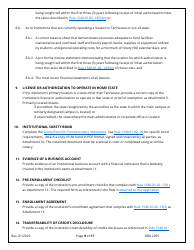 Application for Initial Authorization of a Postsecondary Educational Institution - Tennessee, Page 9