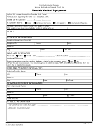 Document preview: Form FA-1 Prior Authorization Request - Durable Medical Equipment - Nevada