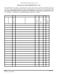 Form FA-1D Wheelchair Repair/Modification Form - Nevada, Page 3