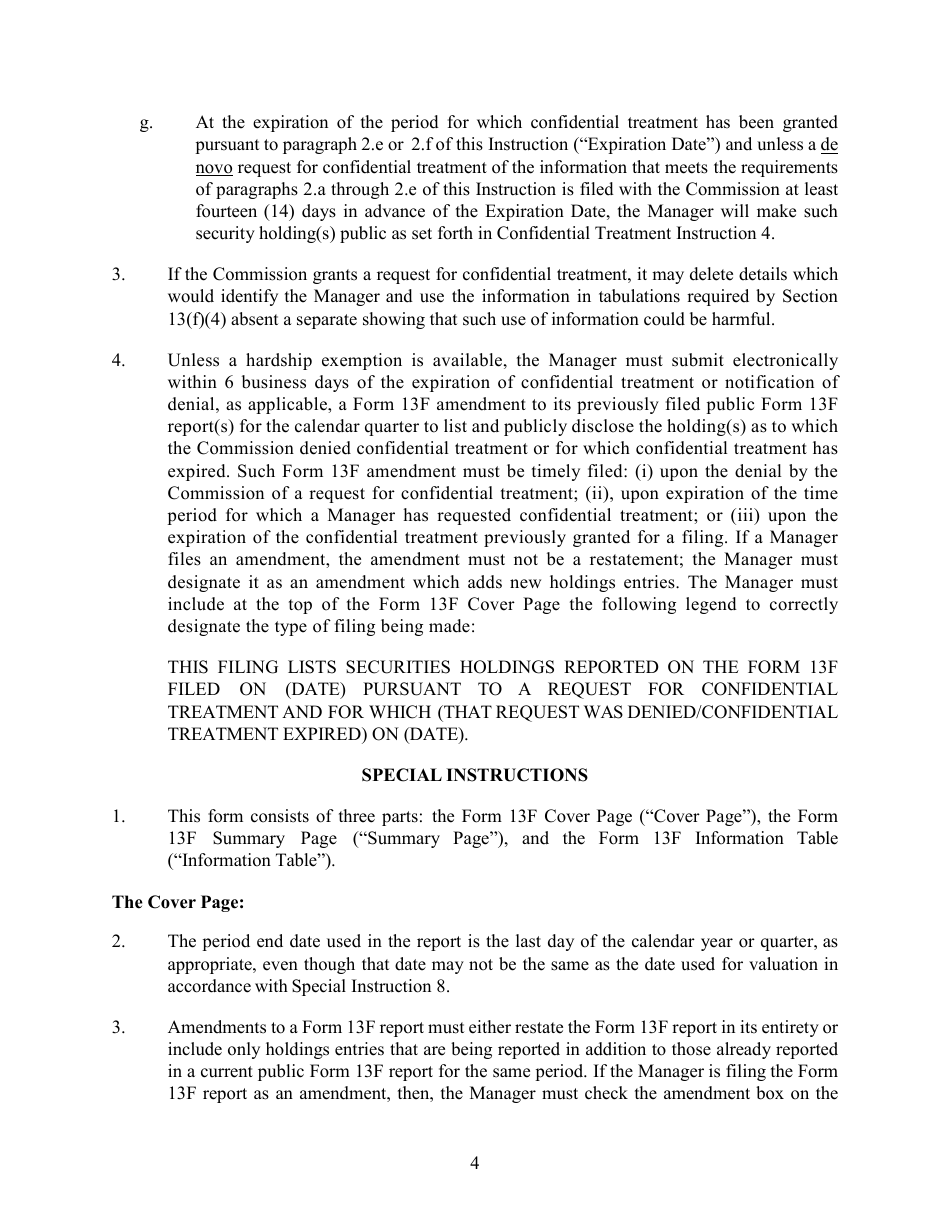 Form 13F (SEC Form 1685) Information Required of Institutional Investment Managers Pursuant to Section 13(F) of the Securities Exchange Act of 1934 and Rules Thereunder, Page 4