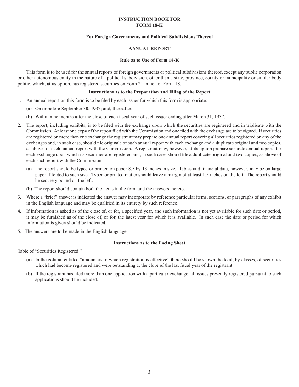 Form 18-K (SEC Form 1797) Annual Report for Foreign Governments and Political Subdivisions Thereof, Page 3