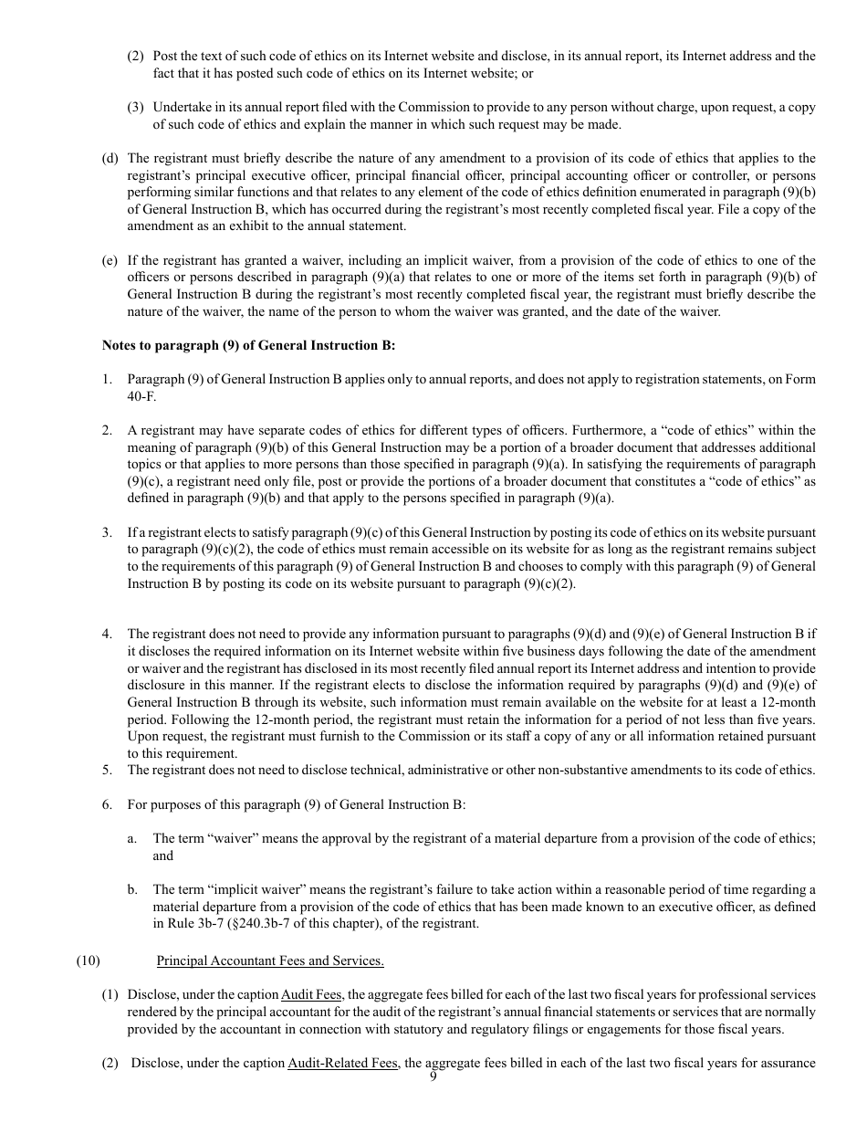 Form 40-F (SEC Form 2285) Registration Statement Pursuant to Section 12 or Annual Report Pursuant to Section 13(A) or 15(D), Page 9