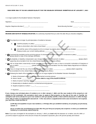 Form BOE-261-GNT Disabled Veterans' Exemption Change of Eligibility Report - Sample - California, Page 2