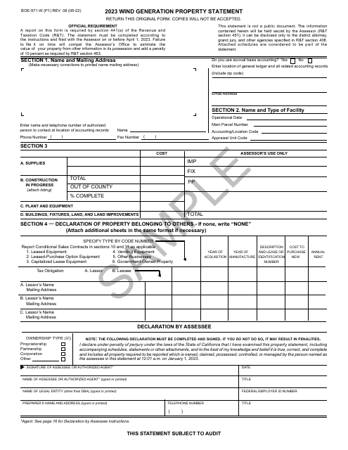 Form BOE-571-W 2023 Printable Pdf