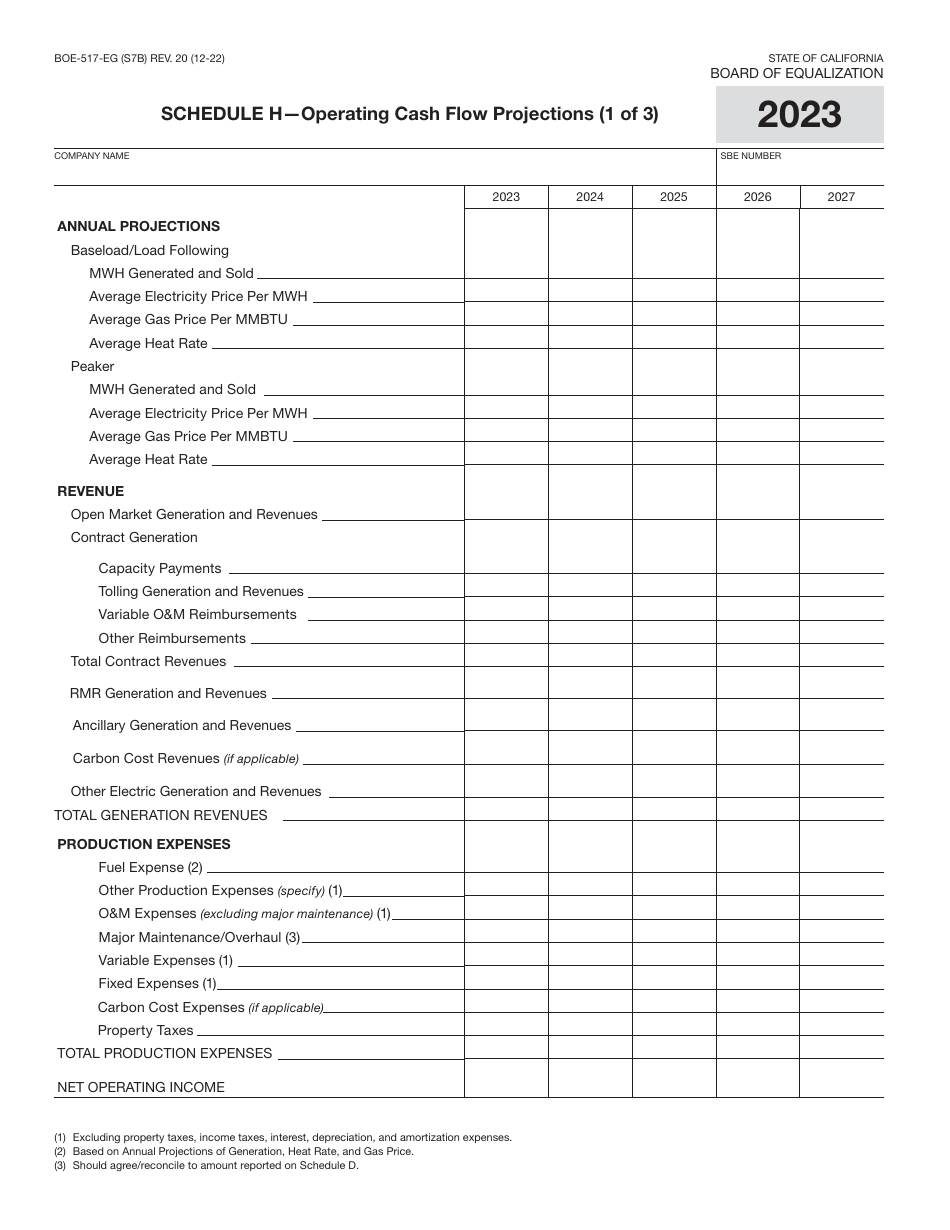 Form BOE-517-EG Property Statement - Electric Generation Companies - California, Page 14
