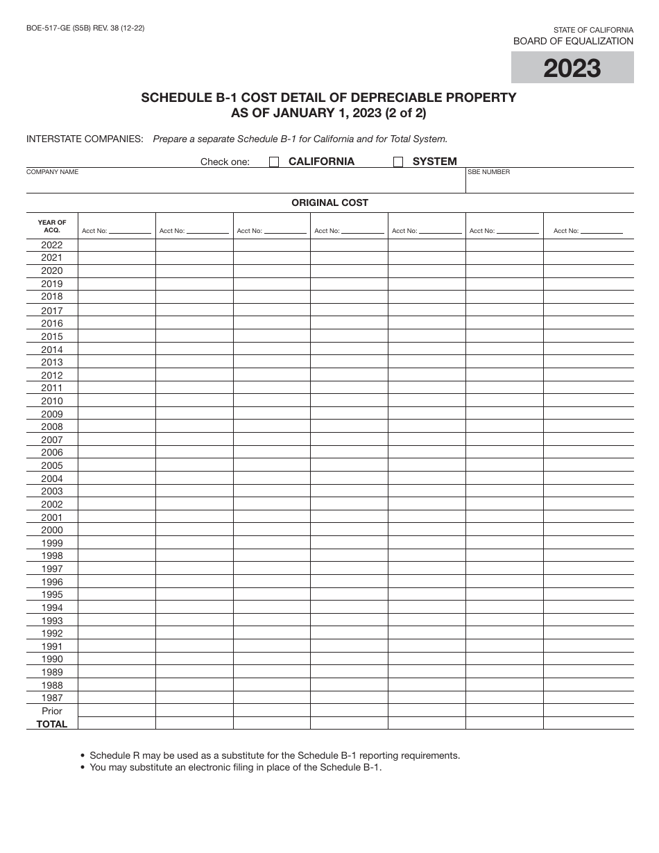 Form BOE-517-GE Property Statement - Gas and / or Electric Companies - California, Page 10