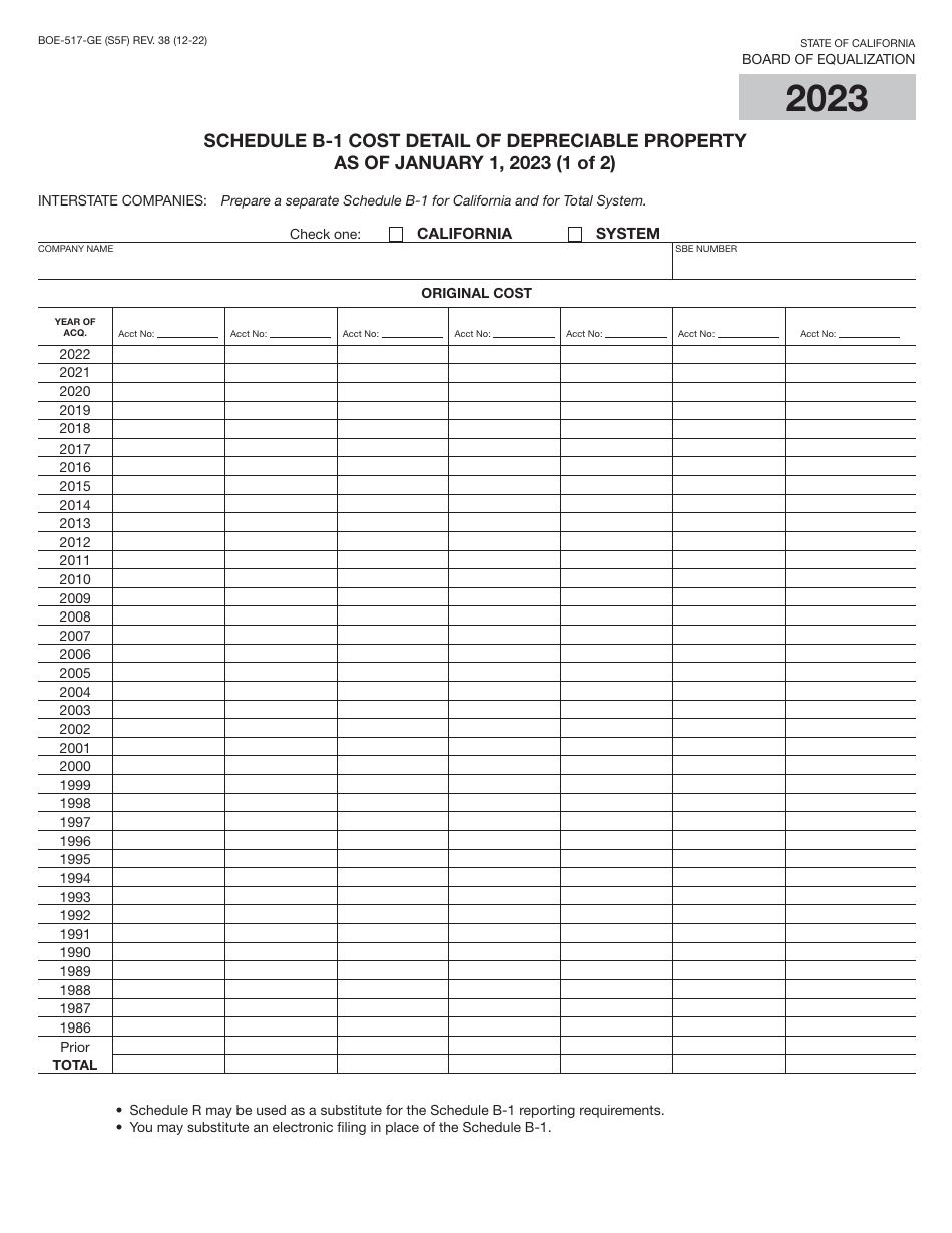 Form BOE-517-GE Property Statement - Gas and / or Electric Companies - California, Page 9