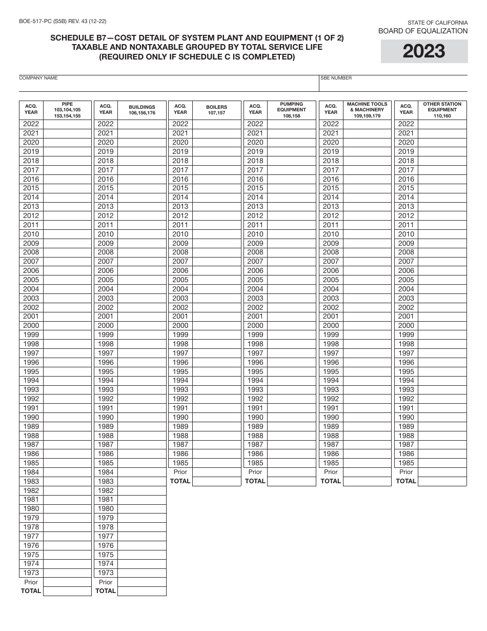 Form BOE-517-PC Property Statement - Intercounty Pipelines - Common Carrier Pipelines - California, Page 10