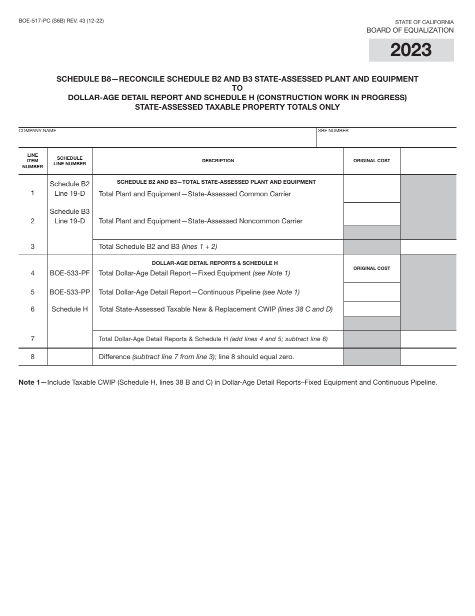 Form BOE-517-PC Property Statement - Intercounty Pipelines - Common Carrier Pipelines - California, Page 12