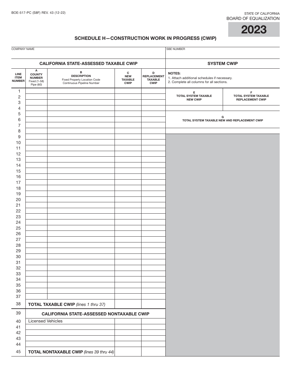 Form BOE-517-PC Property Statement - Intercounty Pipelines - Common Carrier Pipelines - California, Page 15