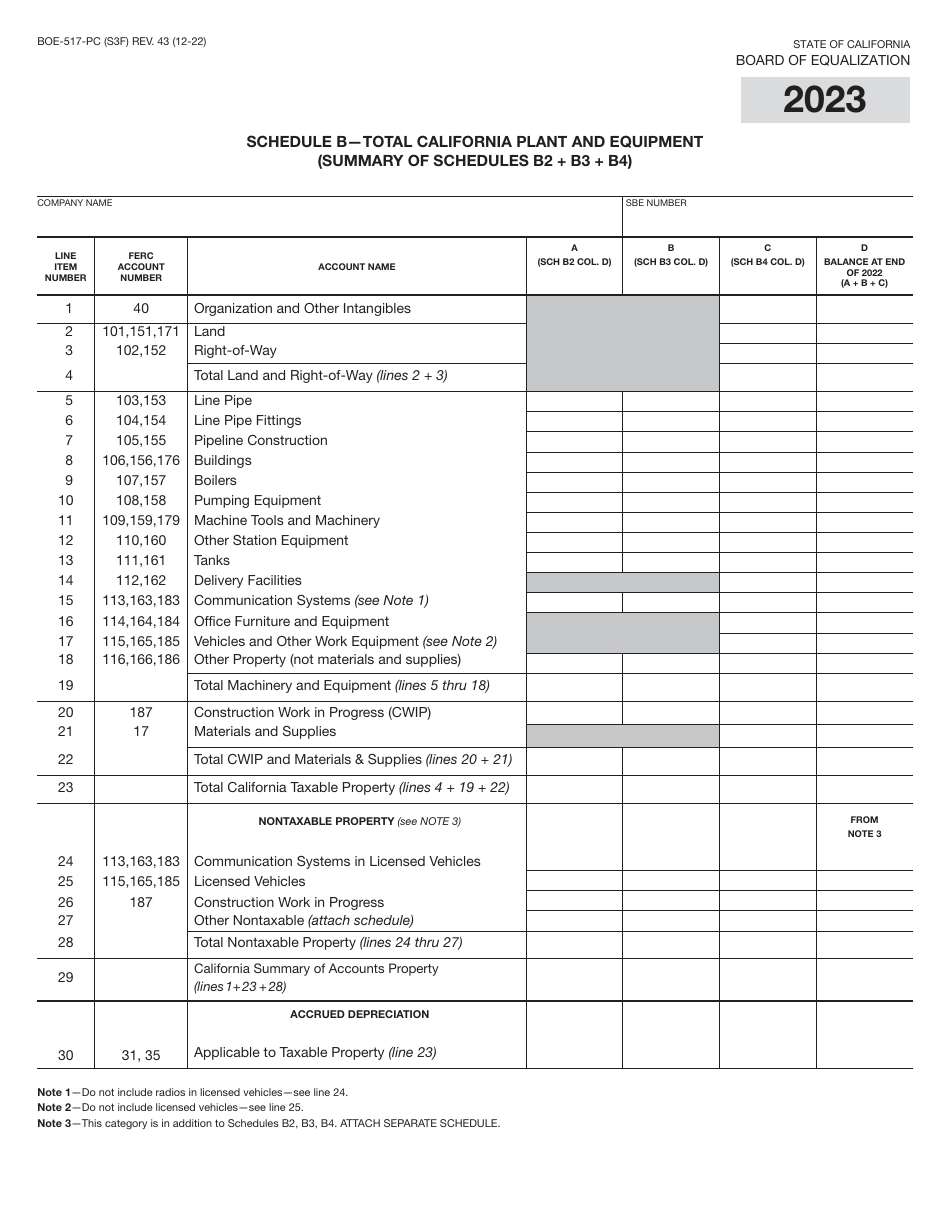 Form BOE-517-PC Property Statement - Intercounty Pipelines - Common Carrier Pipelines - California, Page 5