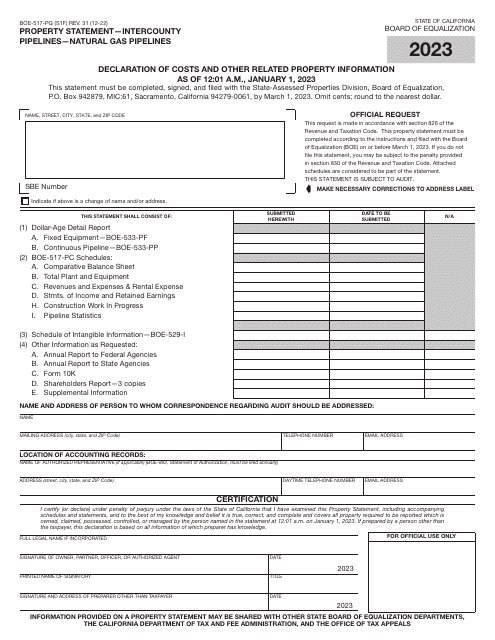 Form BOE-517-PG 2023 Printable Pdf
