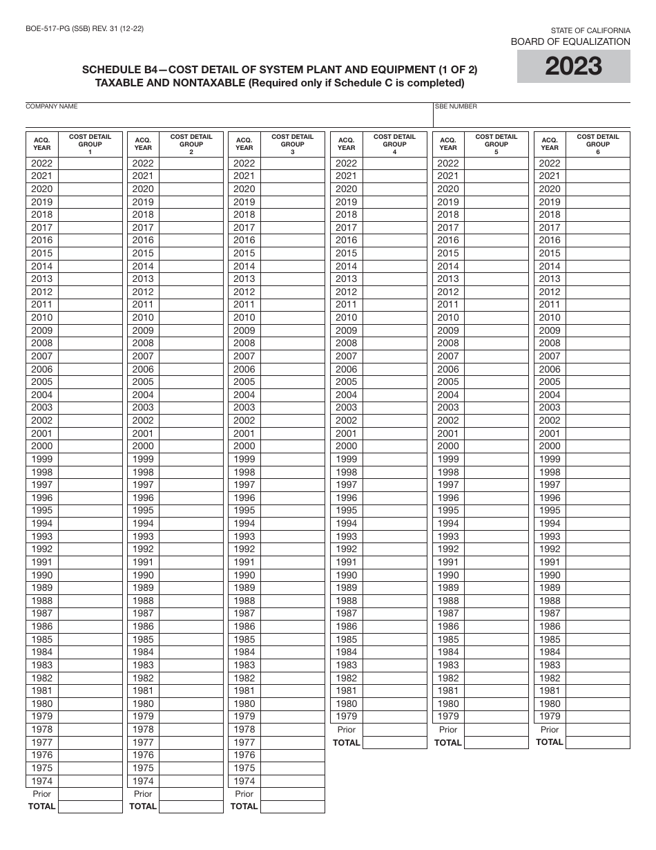 Form BOE-517-PG Property Statement - Intercounty Pipelines - Natural Gas Pipelines - California, Page 10