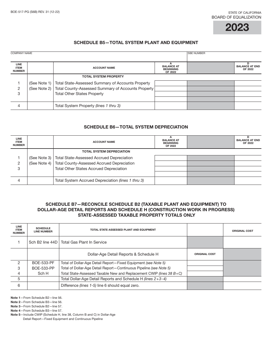 Form BOE-517-PG Property Statement - Intercounty Pipelines - Natural Gas Pipelines - California, Page 12