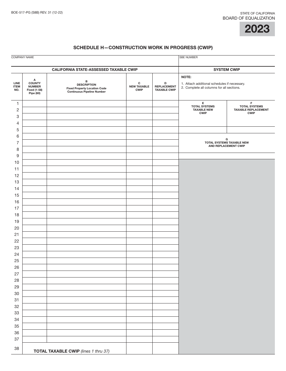 Form BOE-517-PG Property Statement - Intercounty Pipelines - Natural Gas Pipelines - California, Page 16