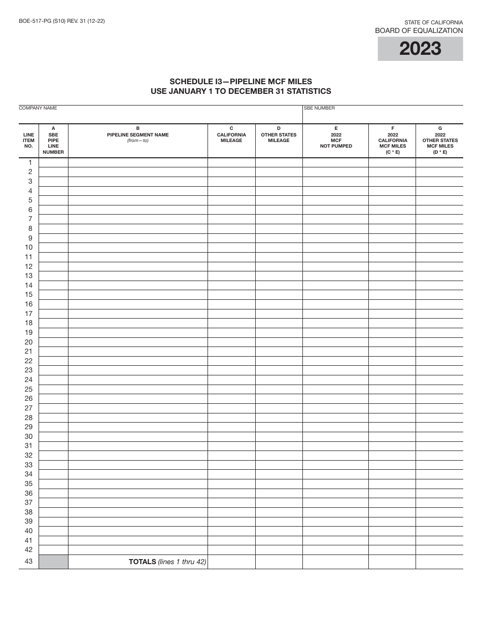 Form BOE-517-PG Property Statement - Intercounty Pipelines - Natural Gas Pipelines - California, Page 19